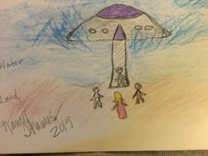 Nancy Thames boarding an underwater submerged extraterrestrial starship USO