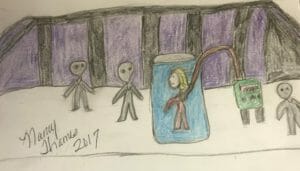 Nancy in a gel or jelly-like substance